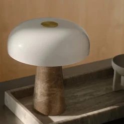 Glossy Mini bordslampa beige
