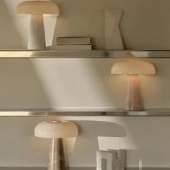 Glossy Mini bordslampa beige