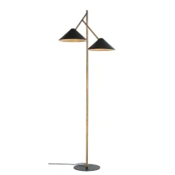 Grenverk golvlampa råmässing/svart