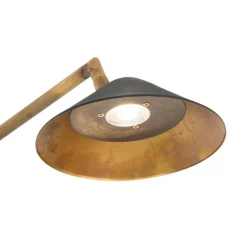 Grenverk kort vägglampa råmässing/svart