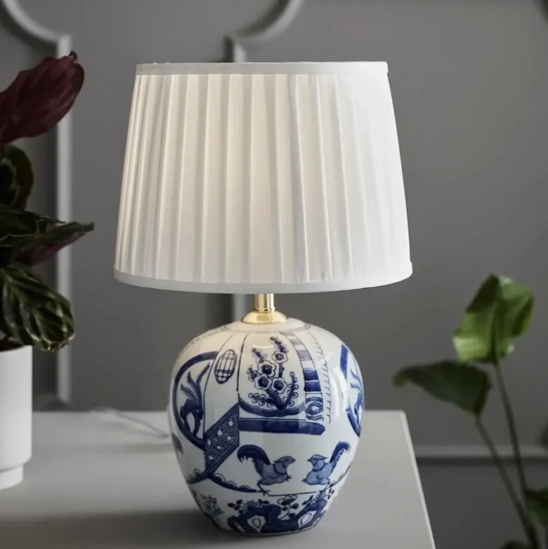 Göteborg 48cm bordslampa blå/vit