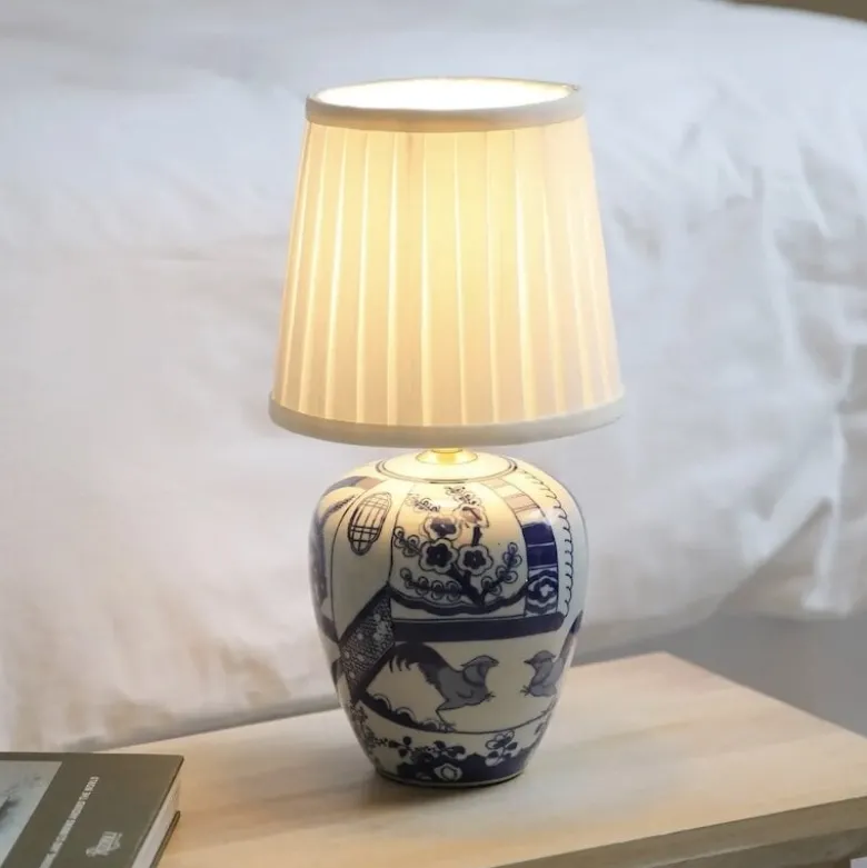 Göteborg 33cm bordslampa blå/vit