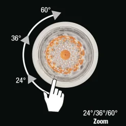 GU10 LED 24° 36° 60° Zoom 7W dimbar