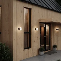 Hall vägglampa IP65 mattsvart