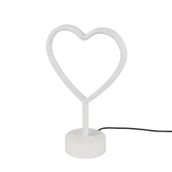 Heart bordslampa vit/rosa