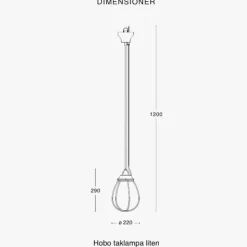 Hobo taklampa liten rå mässing