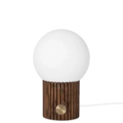 Hubble 15 bordslampa valnöt/borstad mässing