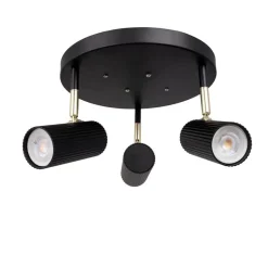 Hubble 3 plafond svart/borstad mässing
