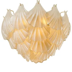 Ibiza Chandelier taklampa Antin mässing/champagnefärgat glas
