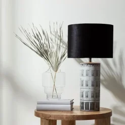 Ichi bordslampa grå/svart