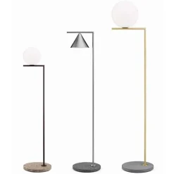 IC Lights F1 outdoor golvlampa borstad mässing/grå lava marmor