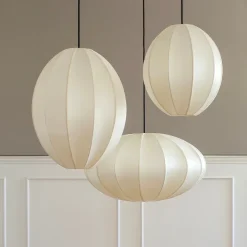 Indochina Pumpkin lampskärm offwhite whit offwhite ribbon