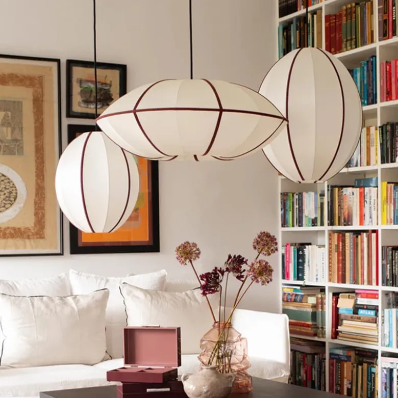 Indochina Ufo lampskärm offwhite/burgundy