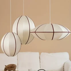 Indochina Ufo lampskärm offwhite/burgundy