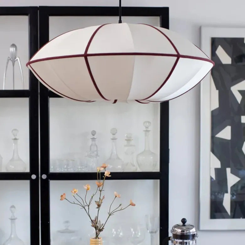 Indochina Ufo lampskärm offwhite/burgundy