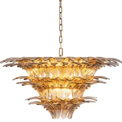 Italo Chandelier taklampa Borstad mässing/rökfärgat glas