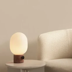 JWDA stor bordslampa red travertine