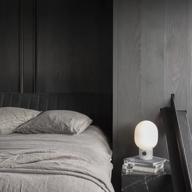 JWDA stor Bordslampa vit marmor