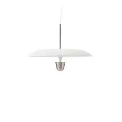 Kantarell Ø55 taklampa nickelpläterad/vit