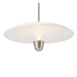 Kantarell Ø55 taklampa nickelpläterad/vit