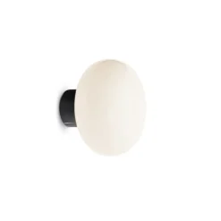 Karl-Johan Vägglampa Svart marmor/vit opalglas, IP44