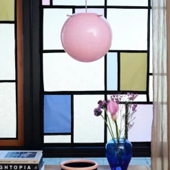 Koi Ø32 taklampa opal rose/brass sticks