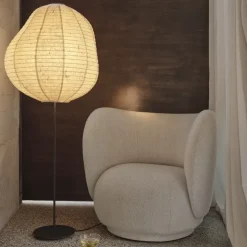 Kurbis tall golvlampa natur/svart
