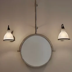 Lampe Gras N°304 bathroom vägglampa round svart/frostat glas