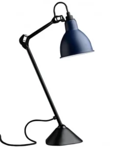 Lampe Gras N°205 bordslampa round svart/blå