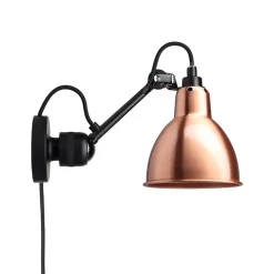 Lampe Gras N°304 CA vägglampa round svart/koppar