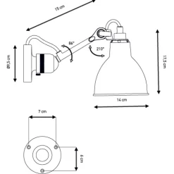 Lampe Gras N°304 Outdoor vägglampa IP64 svart