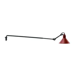 Lampe Gras N°213 vägglampa conic svart/röd