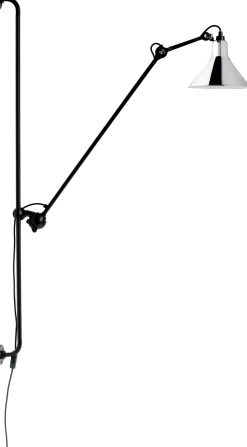Lampe Gras N°214 vägglampa conic svart/krom