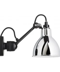 Lampe Gras N°304 vägglampa round svart/krom