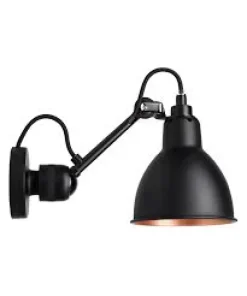 Lampe Gras N°304 vägglampa round svart koppar insida