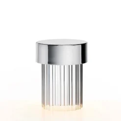 Last order fluted bordslampa polerad inox