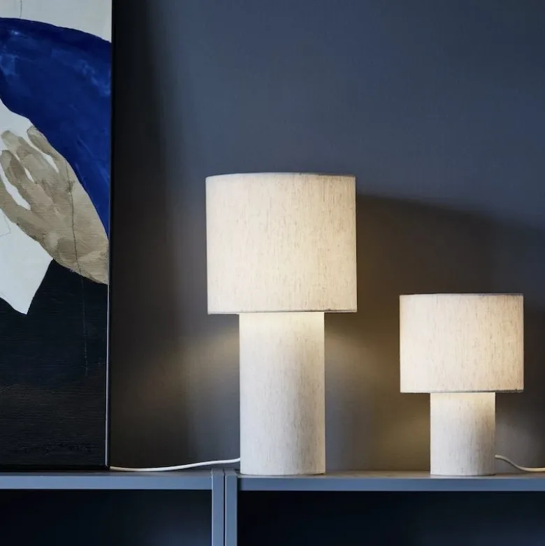 Leah 28 cm bordslampa ljusbeige