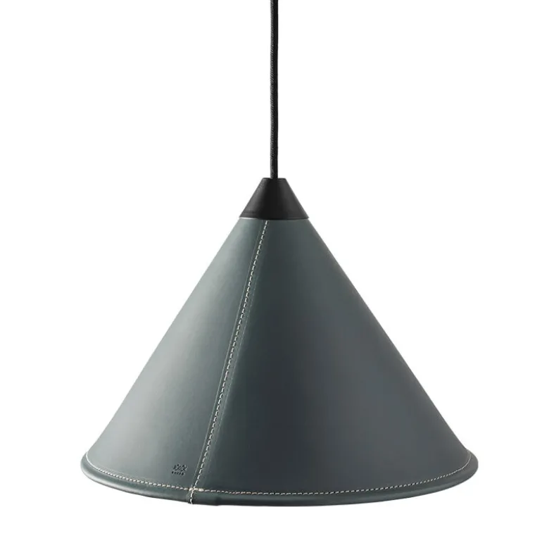 Leather Cone Namibia Ø45 taklampa ocean blue