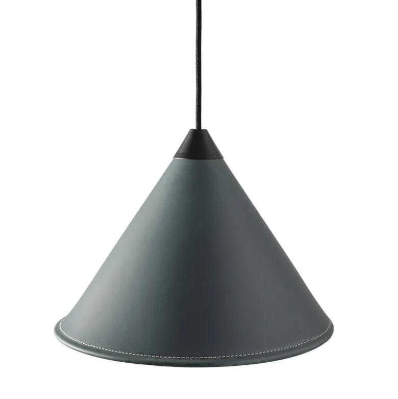 Leather Cone Namibia Ø45 taklampa ocean blue