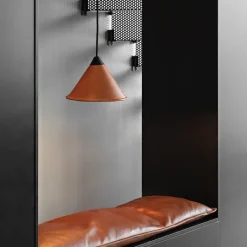 Leather Cone Namibia Ø25 taklampa ocean blue