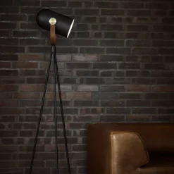 Le Klint 362 Carronade II golvlampa svart/rökt ek/mässing