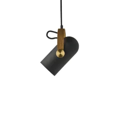 Le Klint 162 Carronade II taklampa svart/rökt ek/mässing
