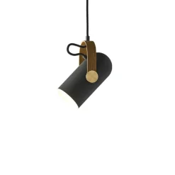 Le Klint 162 Carronade II taklampa svart/rökt ek/mässing