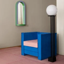 Libreria golvlampa svart/opalglas