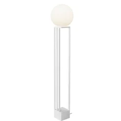 Libreria golvlampa vit strukturlack/opalglas