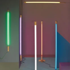 Linea neon lamp LED wood blå