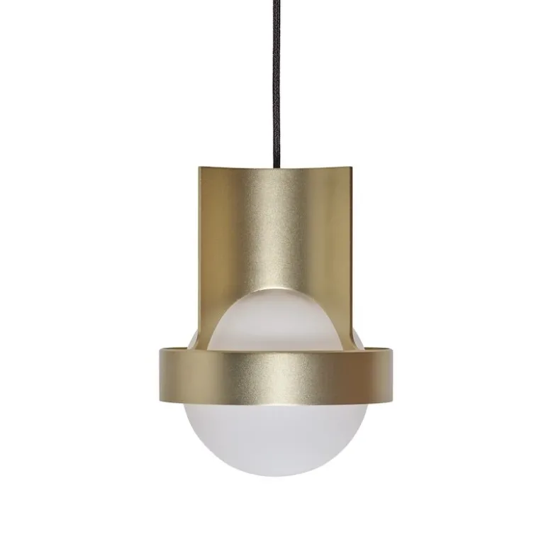 Loop single large taklampa gold + Sphere IV LED bulb