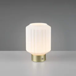 Lord portabel bordslampa matt mässing/vit