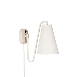 Lou vägglampa Bouclé vit/beige