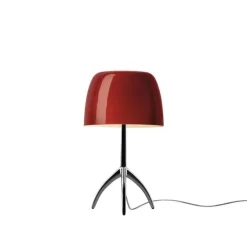 Lumiere piccola bordslampa med dimmer svart krom/cherry